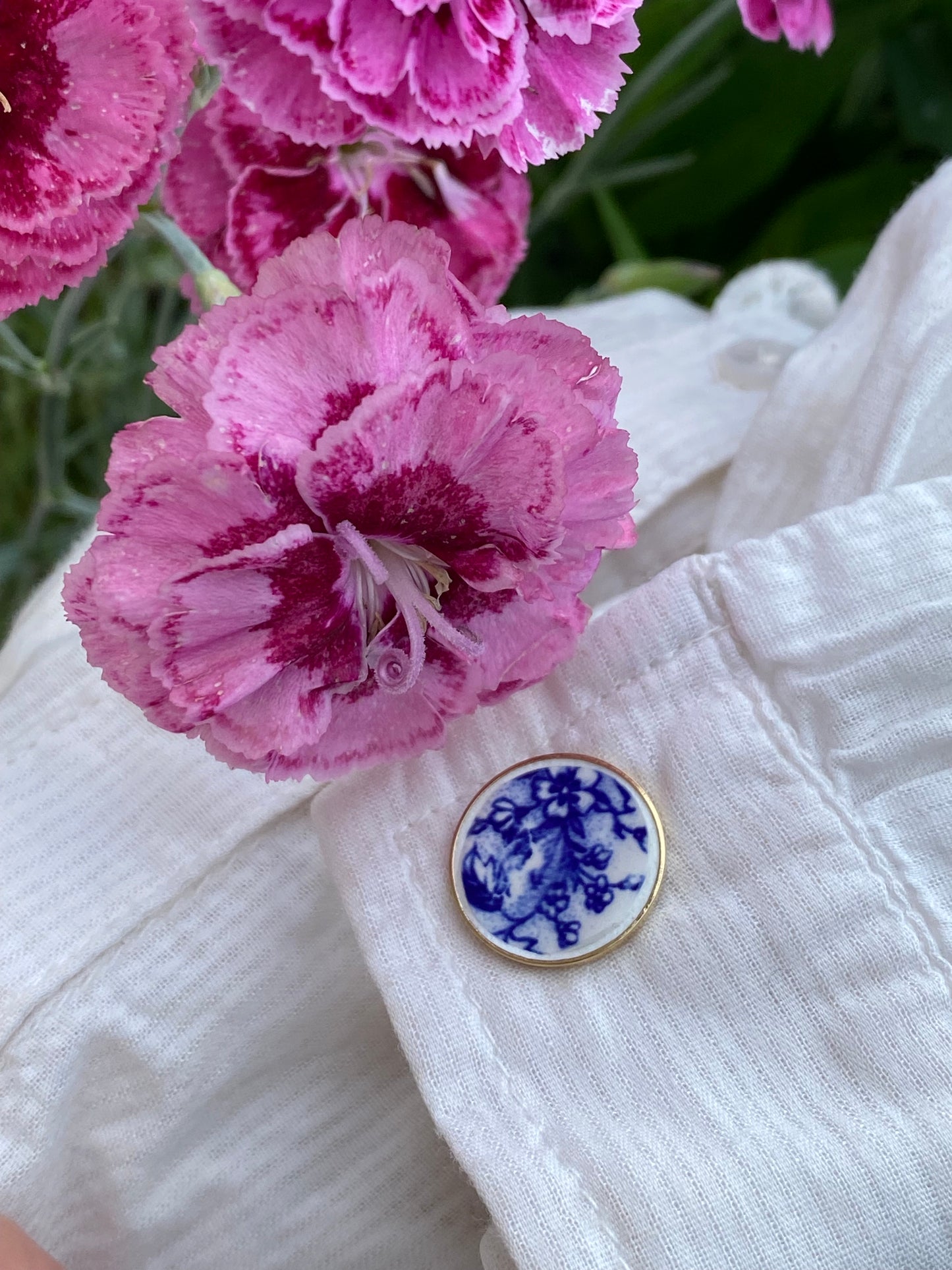 Boutons de manchettes "bleu roi" dorés