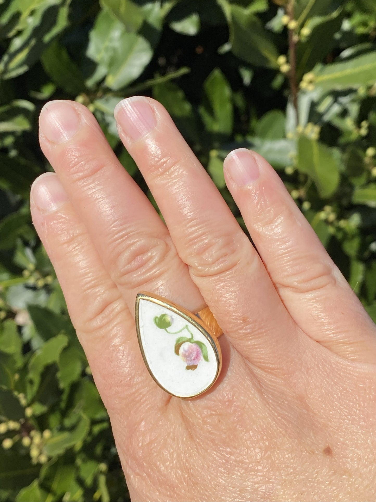 Bague goutte "Bouton de rose"