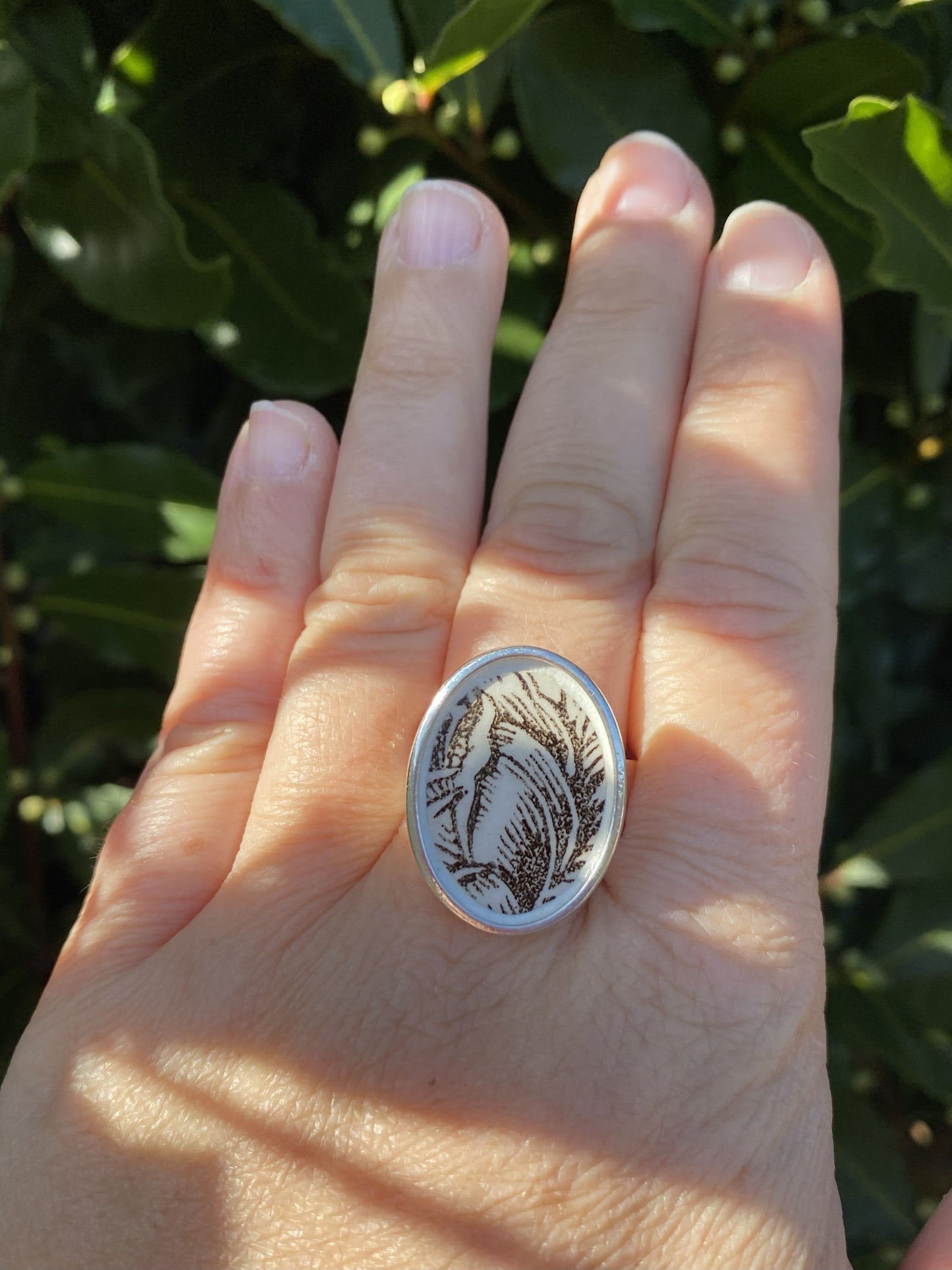 Bague assiette Marron argenté