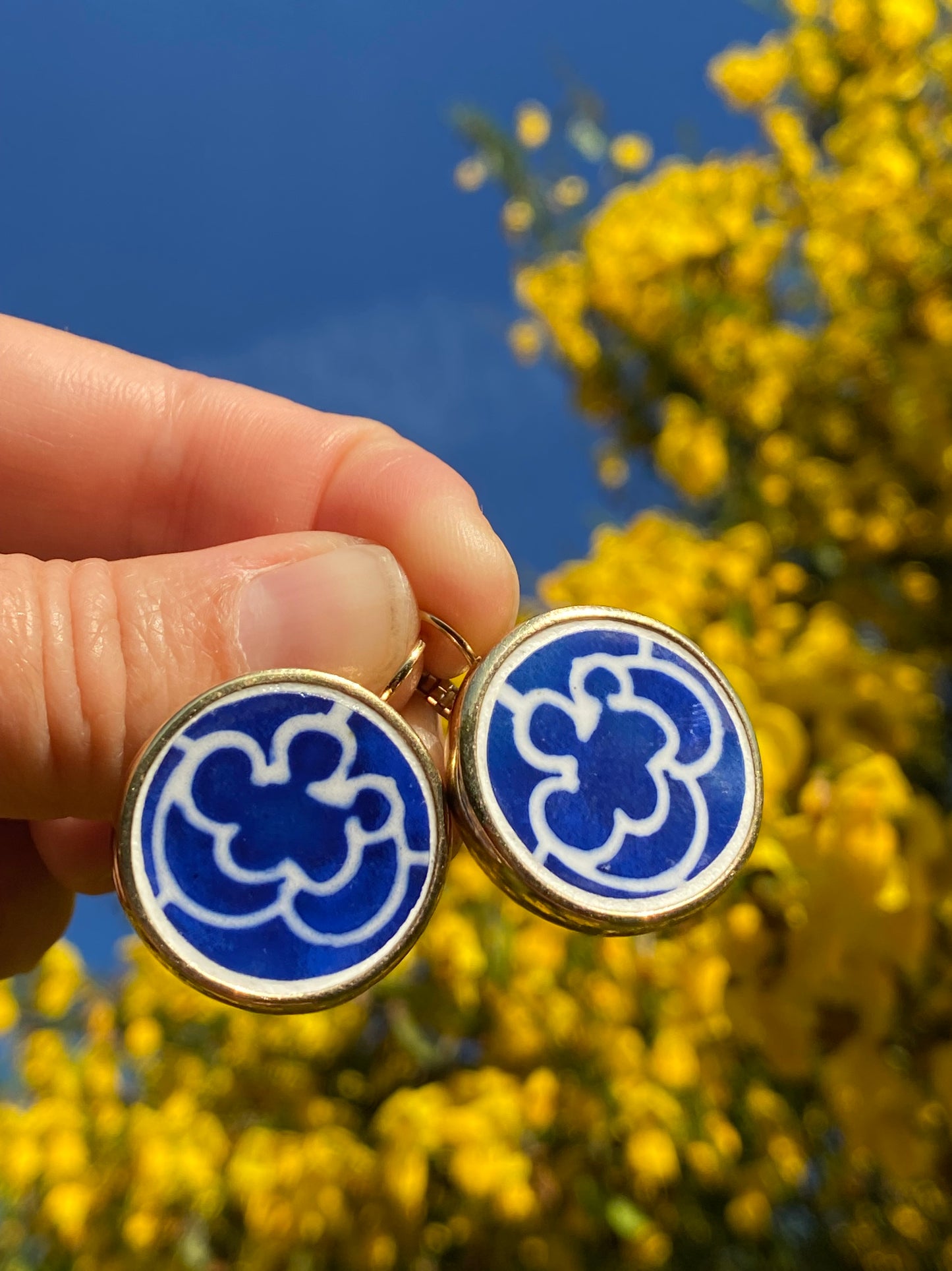 Boucles d’oreilles bleu roi