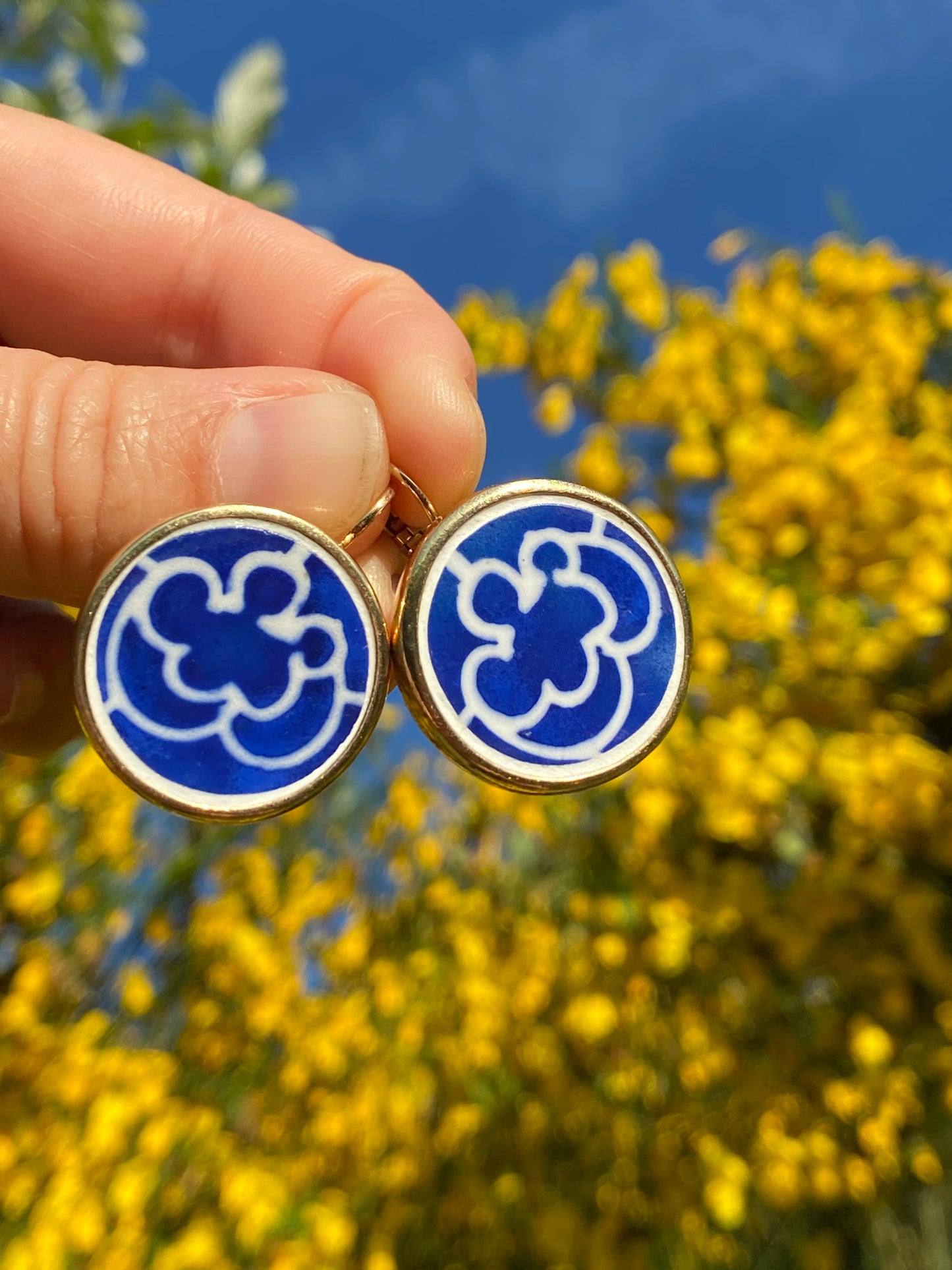 Boucles d’oreilles bleu roi