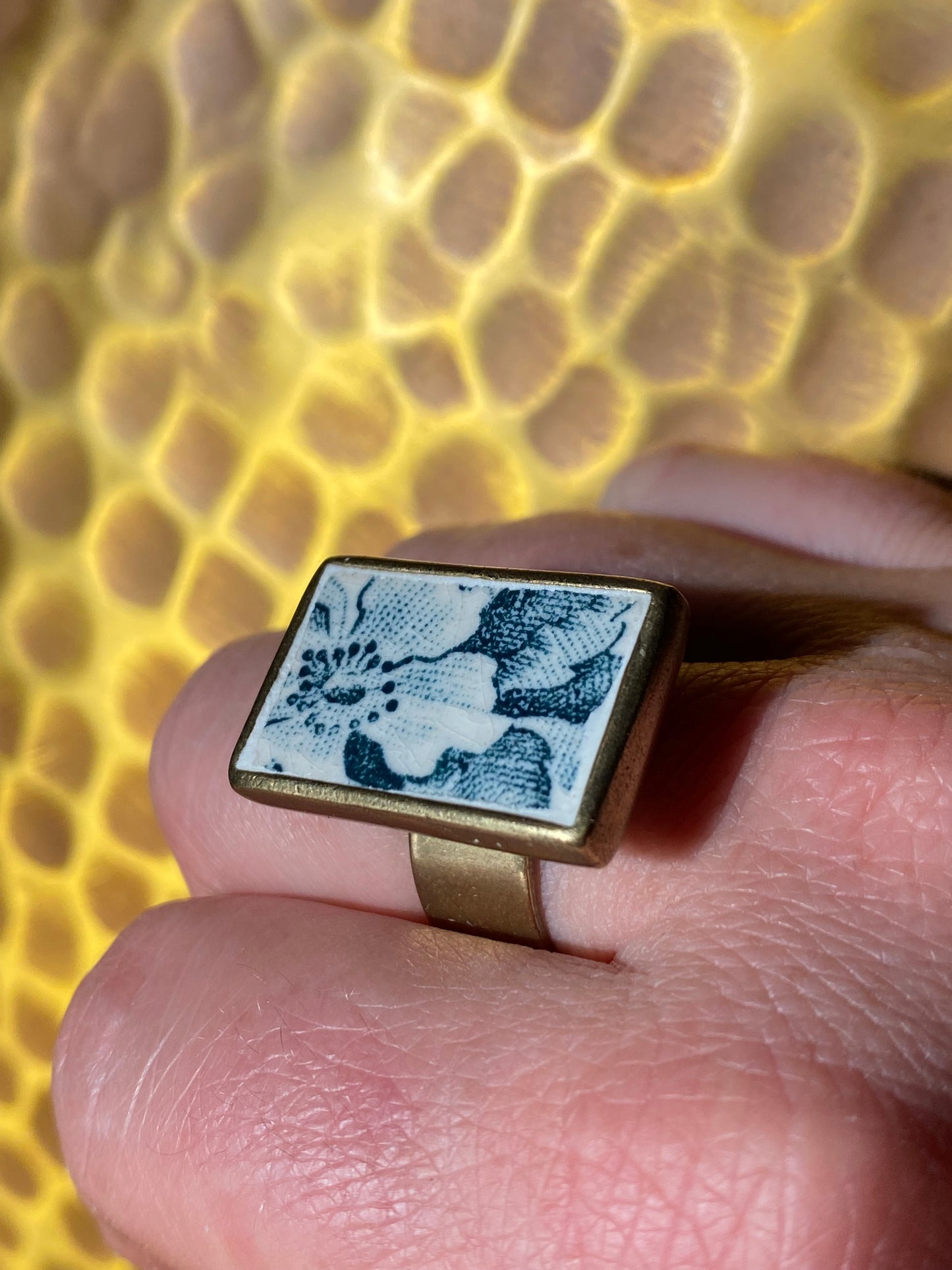 bague assiette terre de fer laiton etain