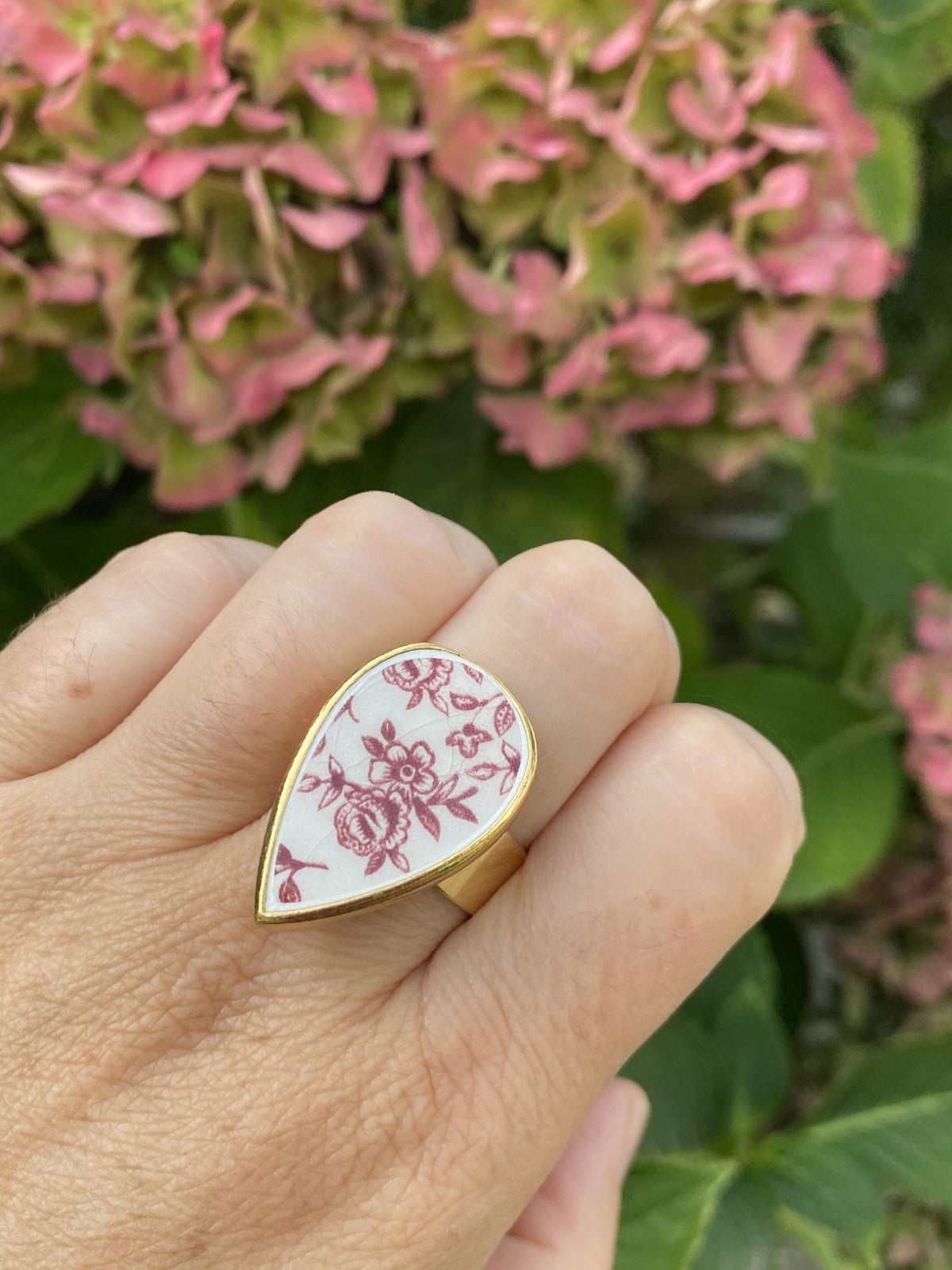 Bague goutte "Rose"
