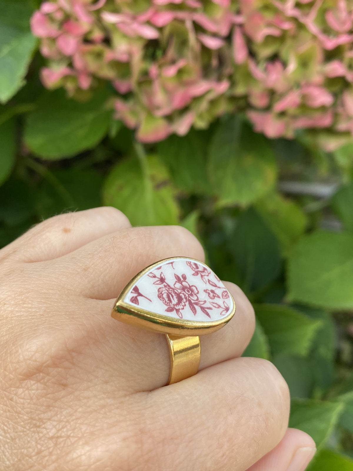 Bague goutte "Rose"