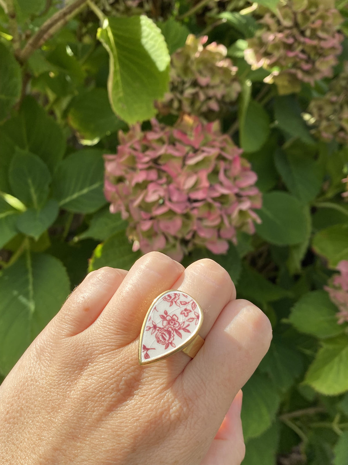 Bague goutte "Rose"
