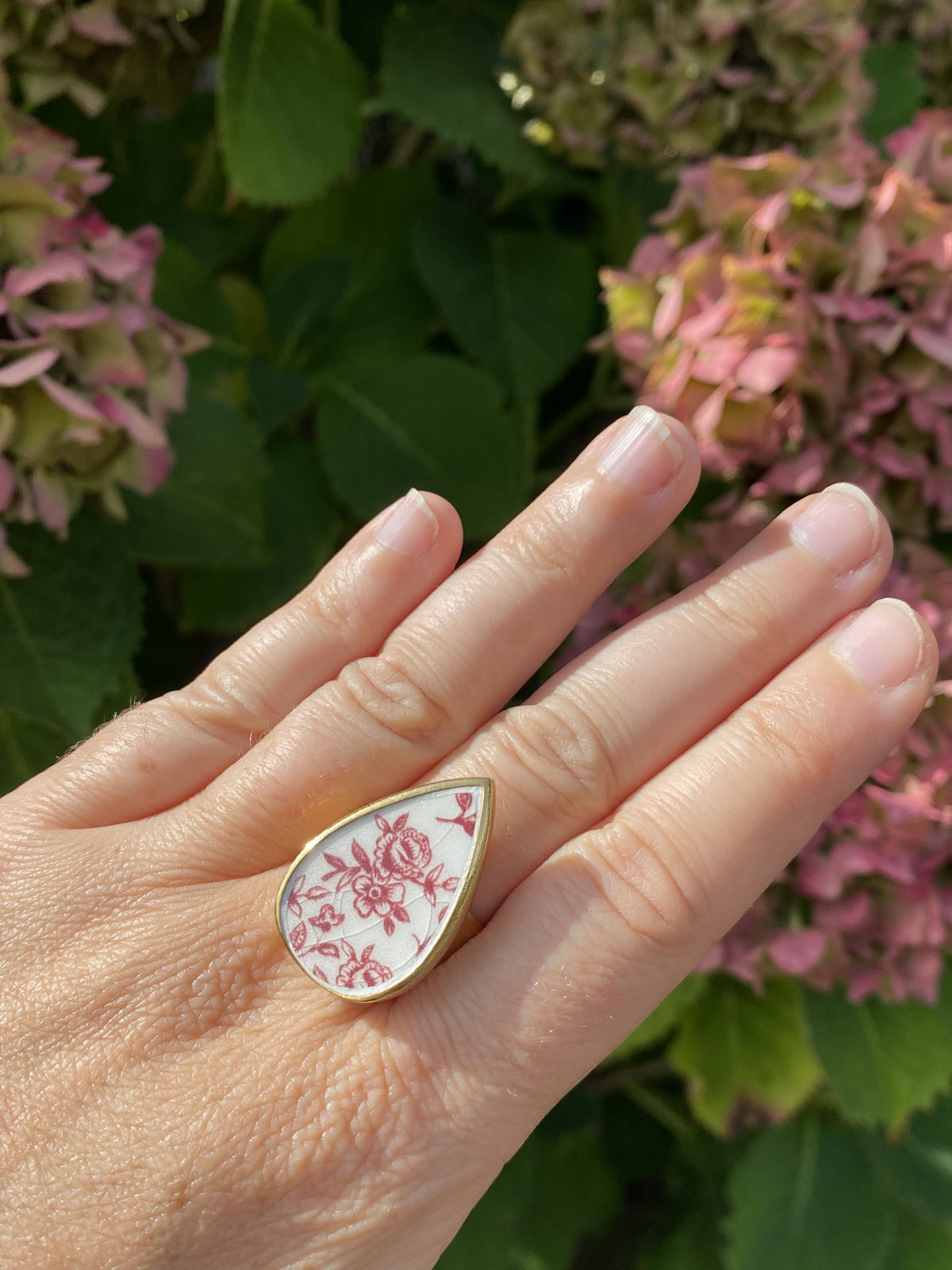 Bague goutte "Rose"