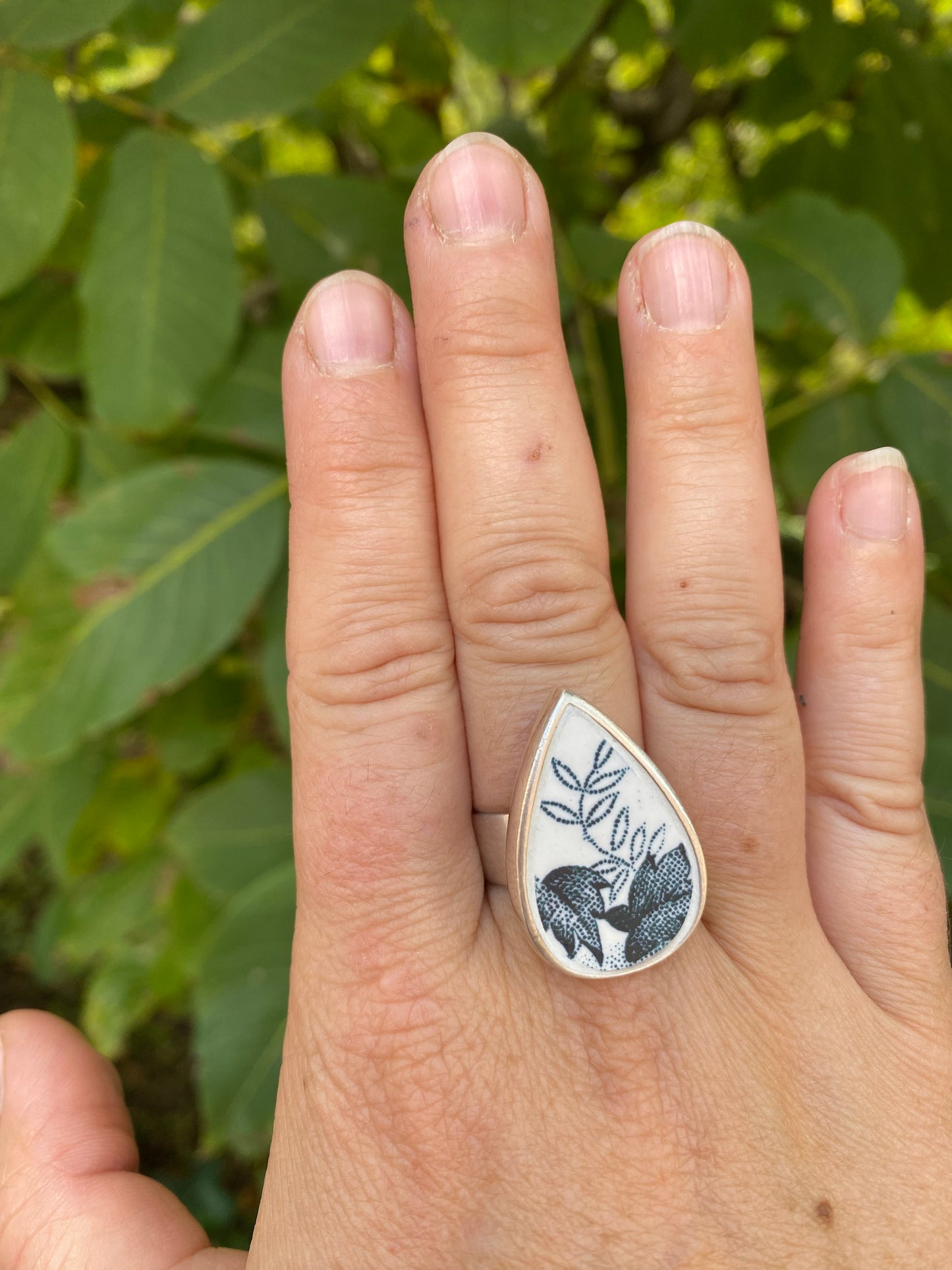 Bague goutte Marie Louise en faïence