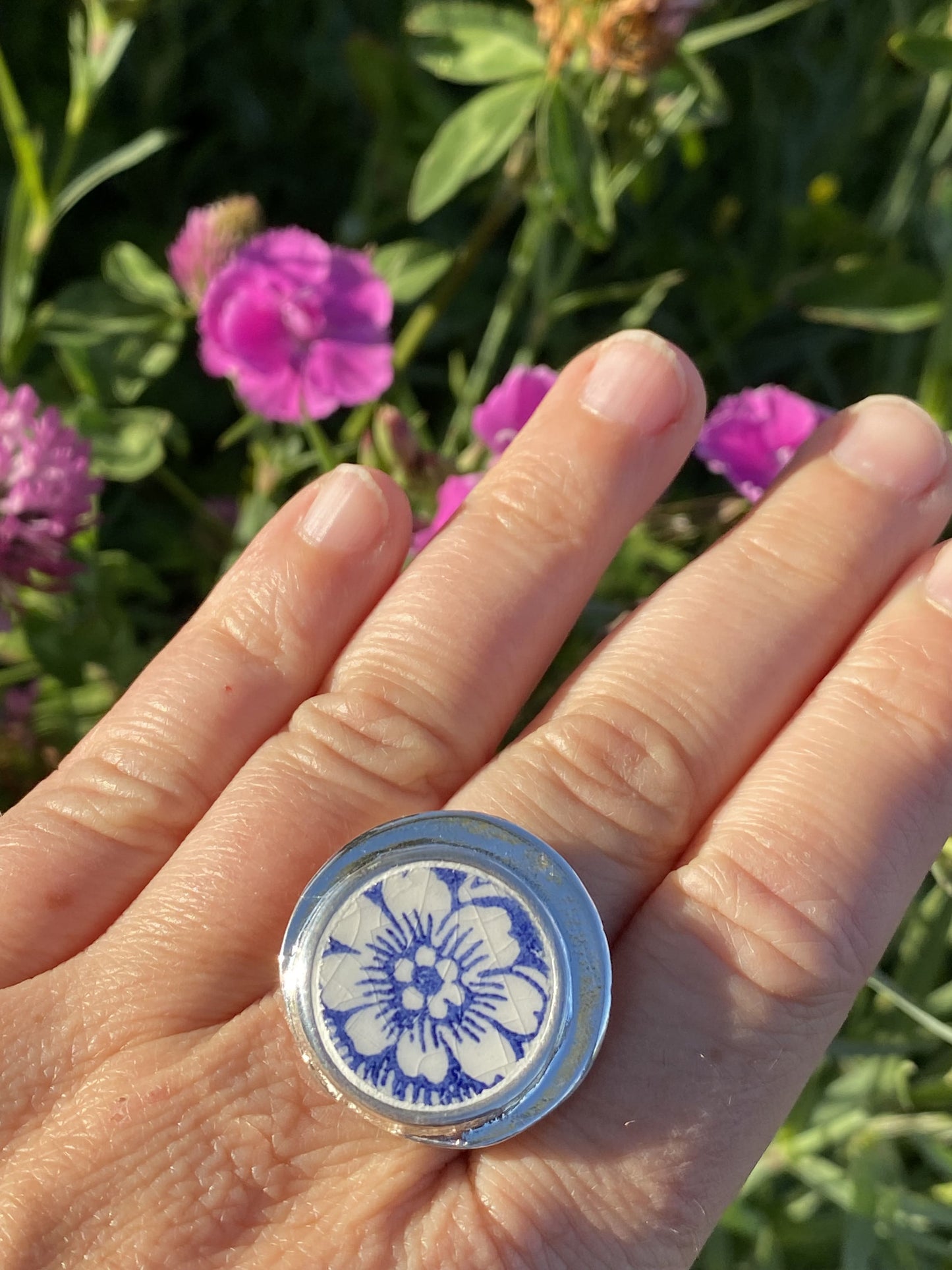 Bague Fleur bleue