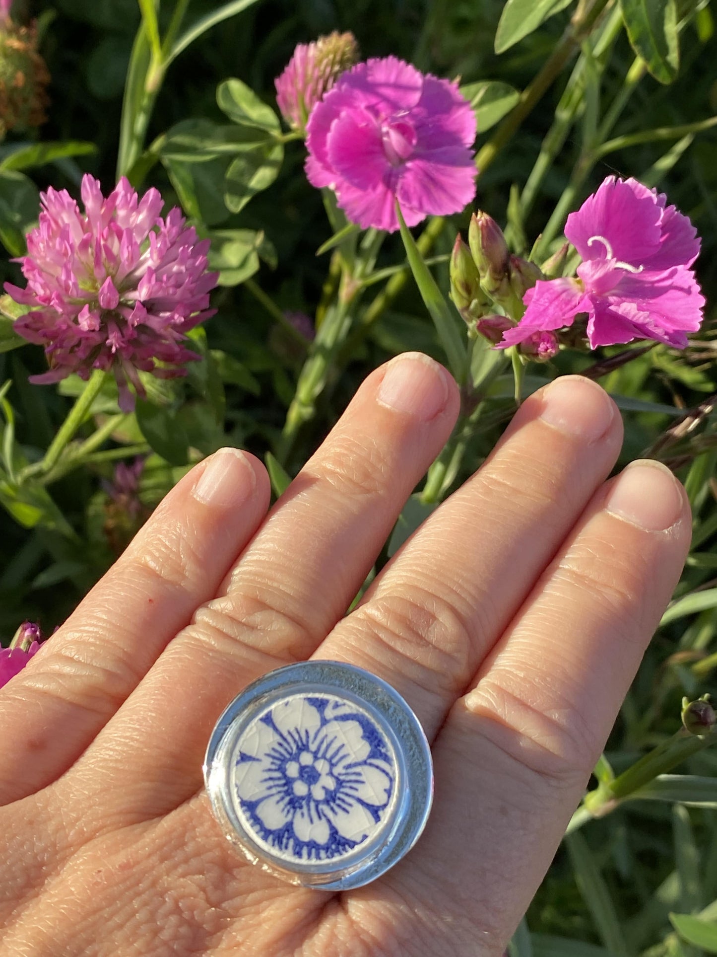 Bague Fleur bleue