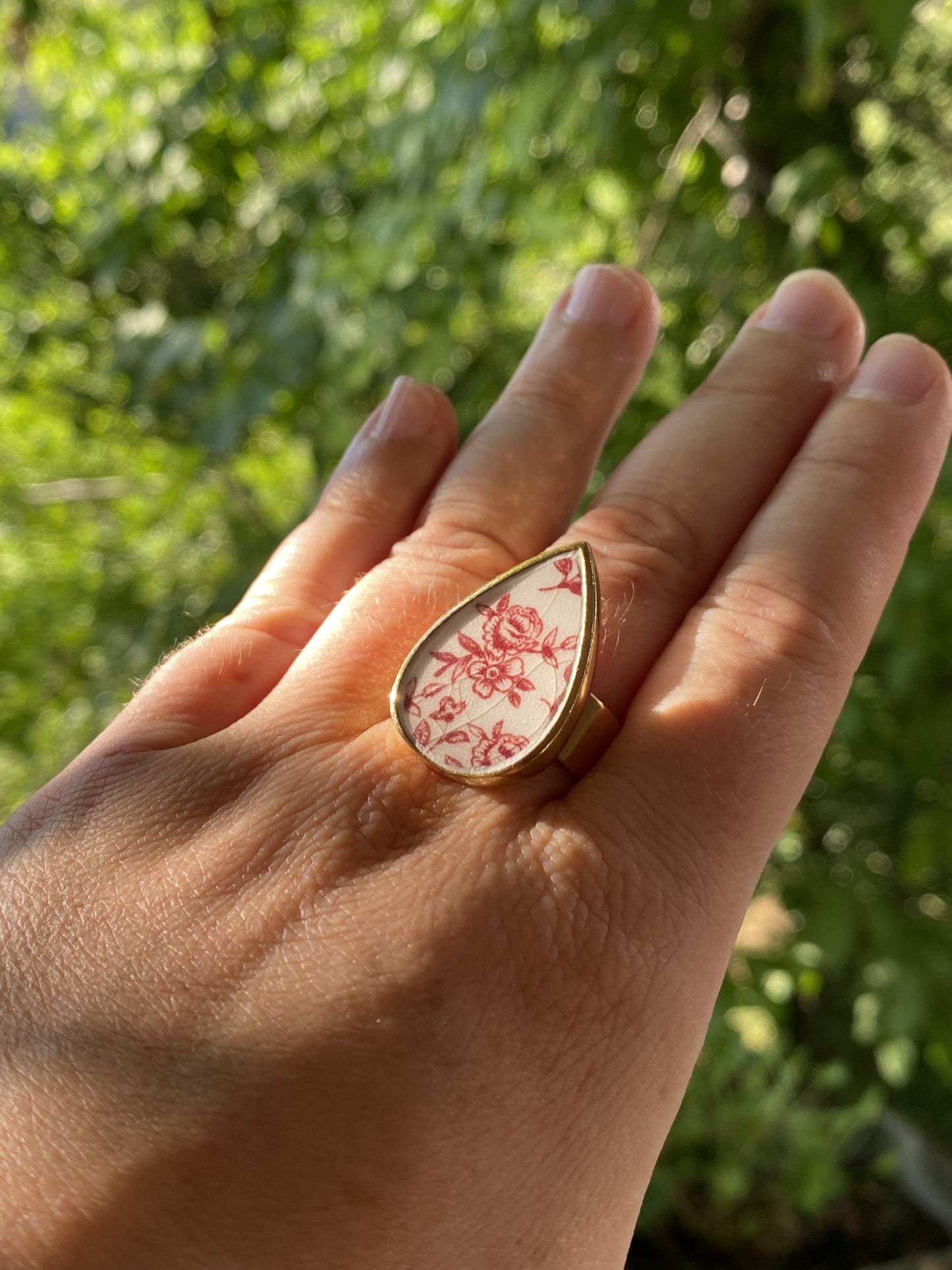 Bague goutte "Rose"