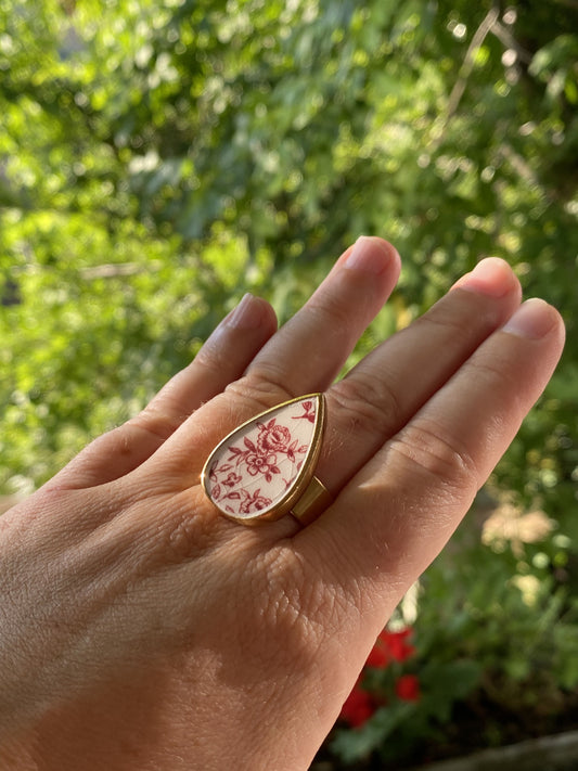 Bague goutte "Rose"