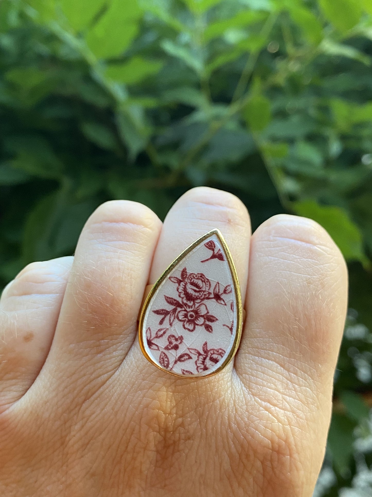 Bague goutte "Rose"