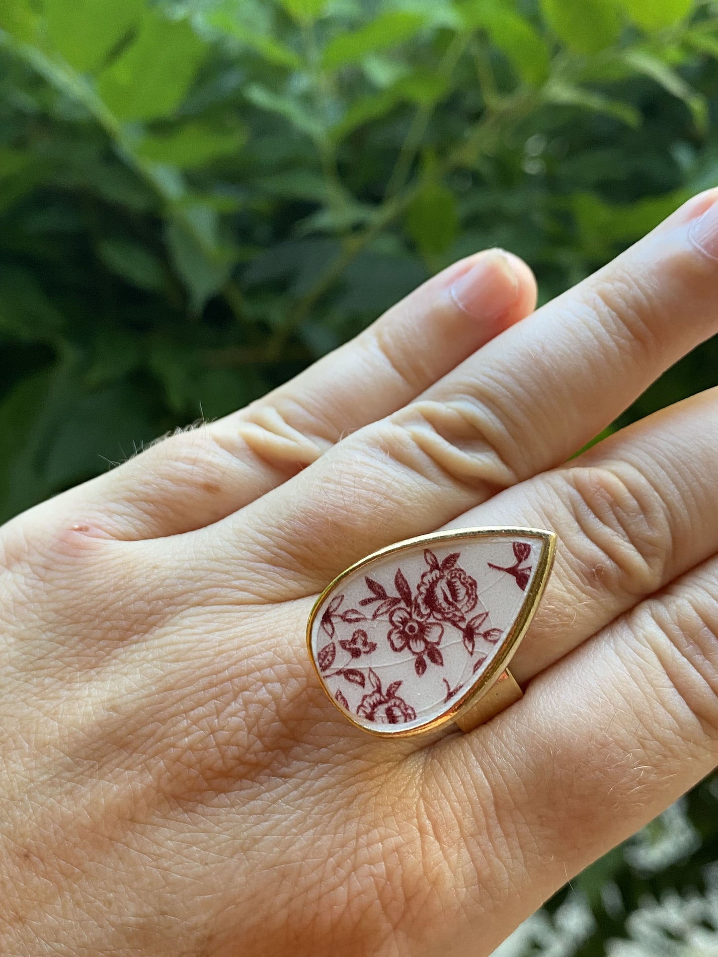 Bague goutte "Rose"