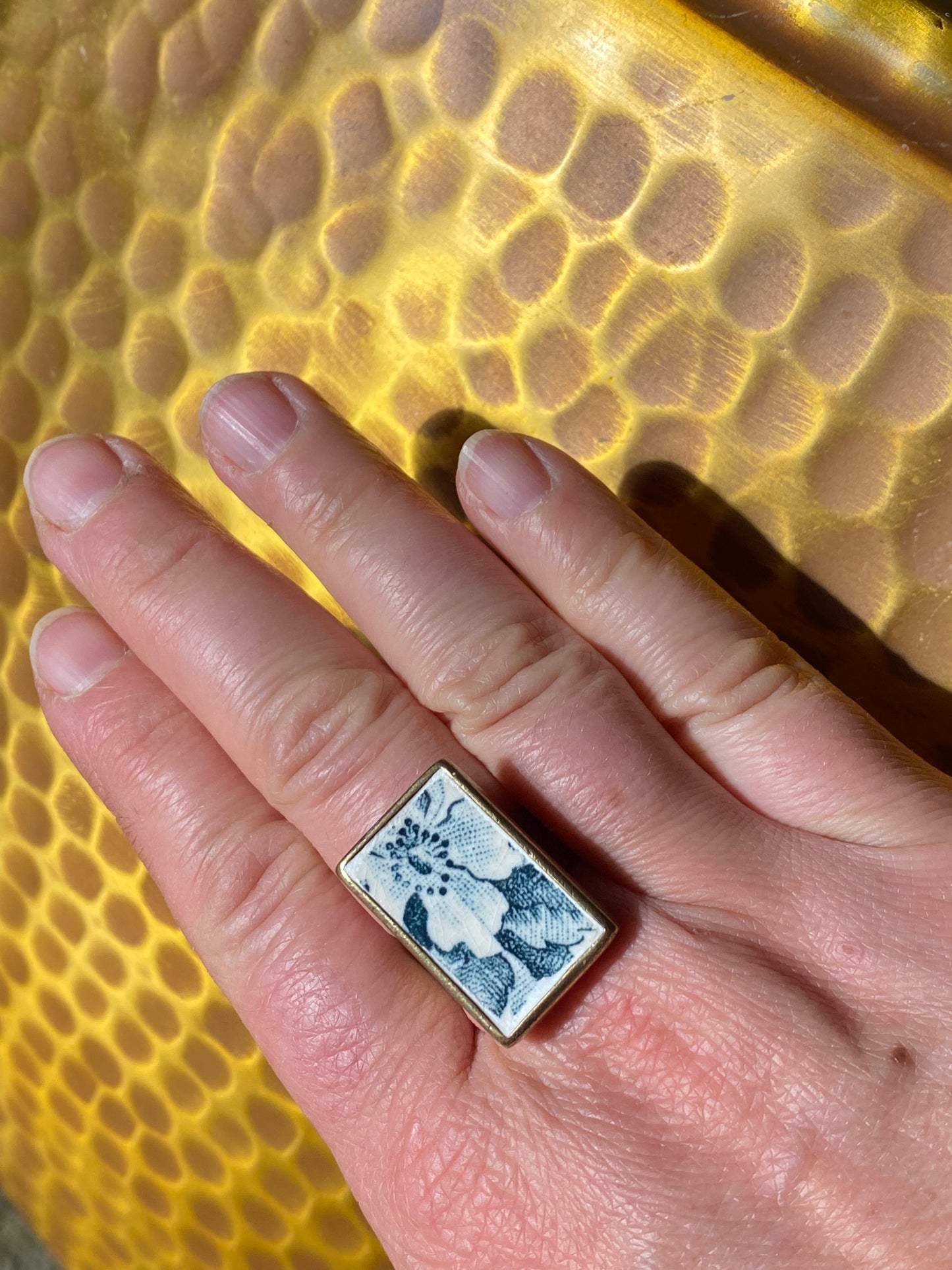 bague assiette terre de fer laiton etain