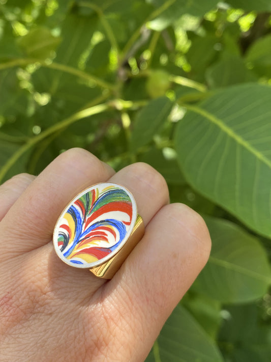 Bague chevalière "Poule ou Coq ? "