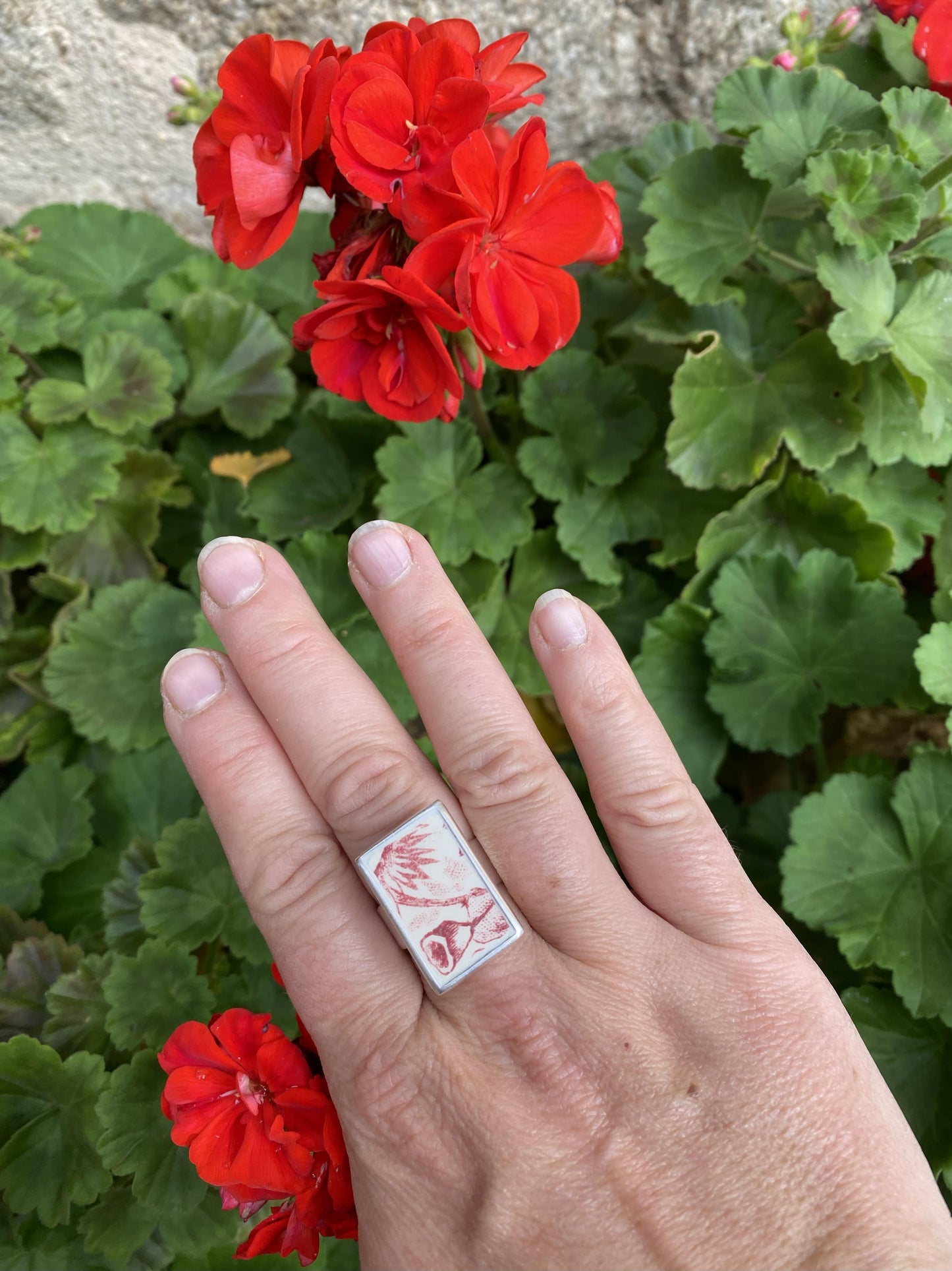 Bague rectangle plante carnivore