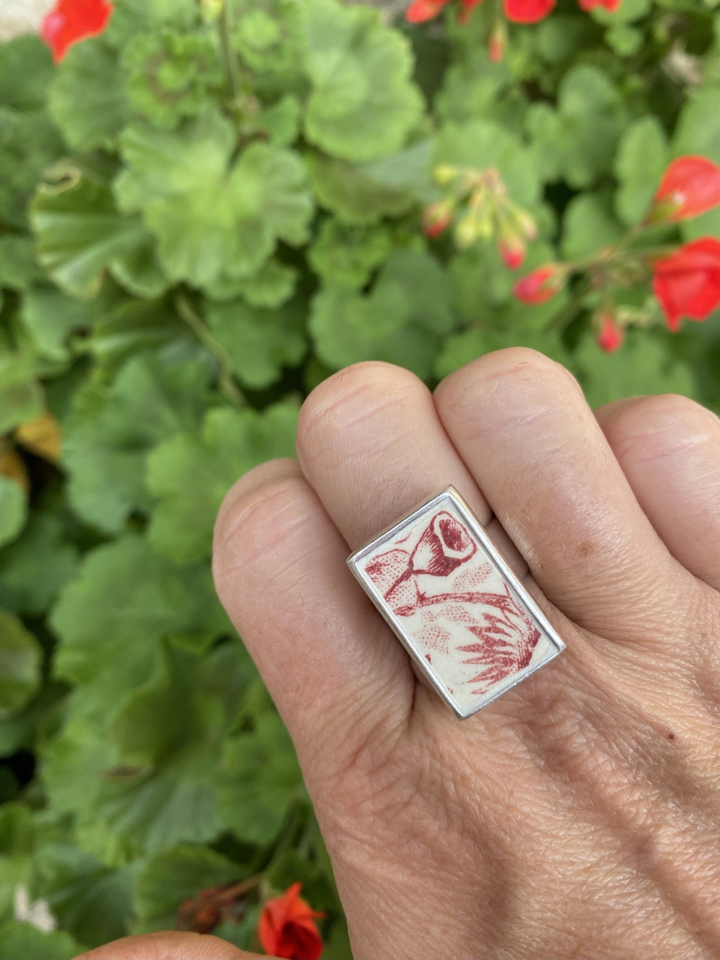 Bague rectangle plante carnivore