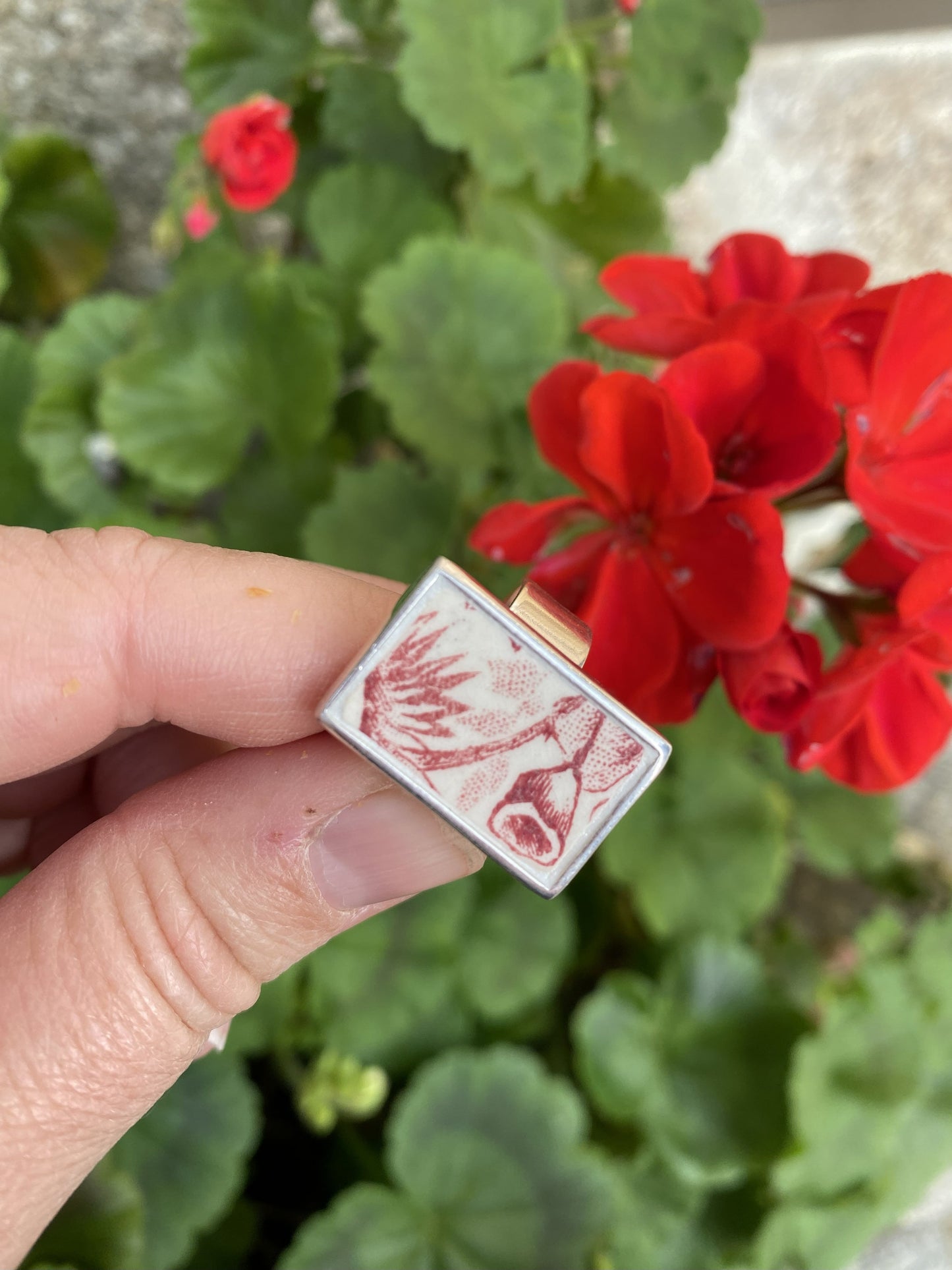 Bague rectangle plante carnivore