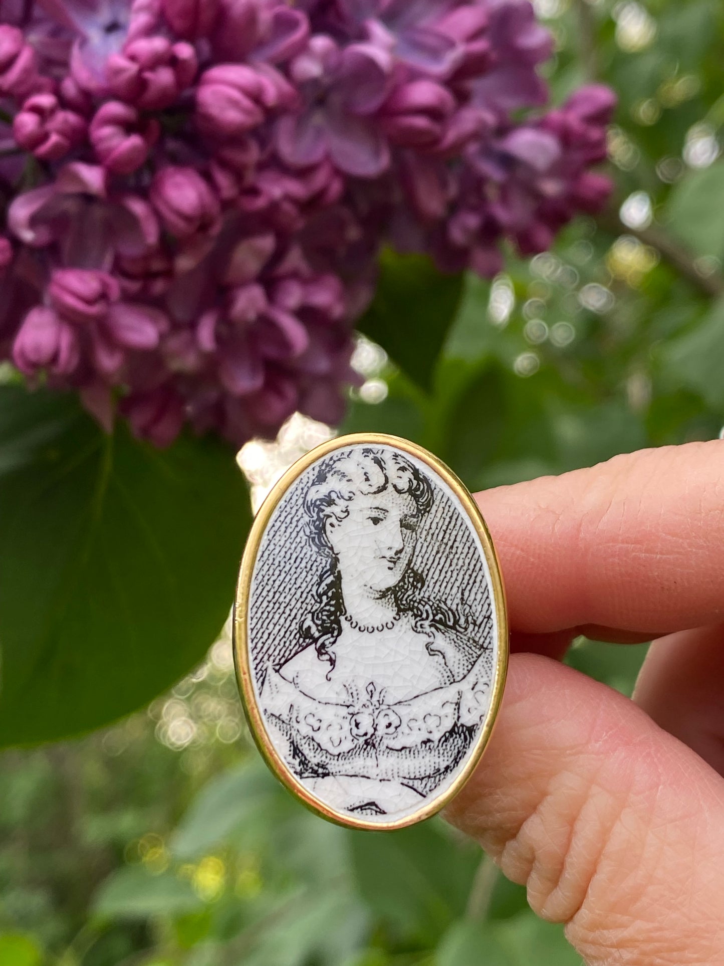 Bague XXL Portrait noir & blanc